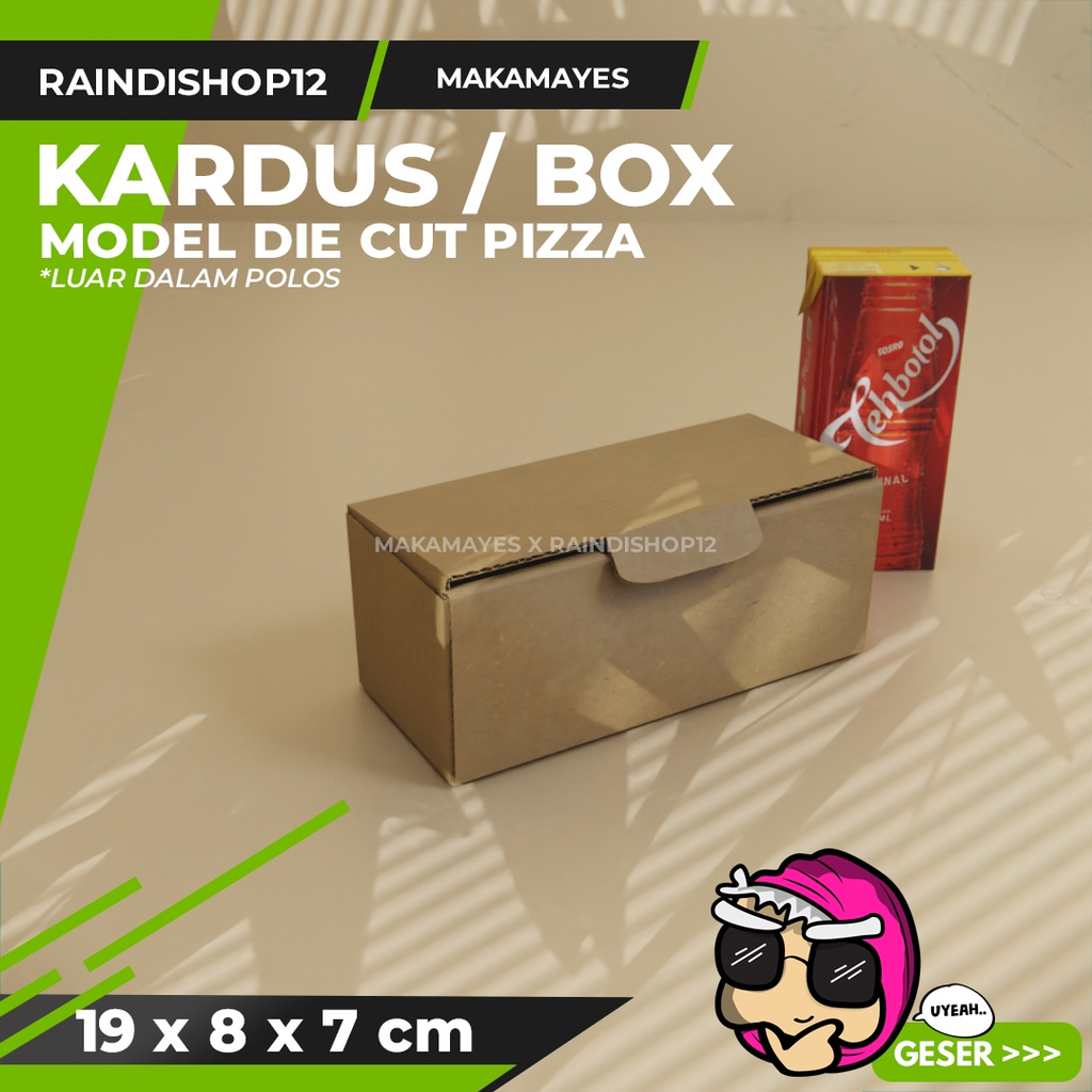 

BOX 19 X 8 X 7 CM KARDUS DIE CUT PIZZA KEMASAN PACKAGING KADO