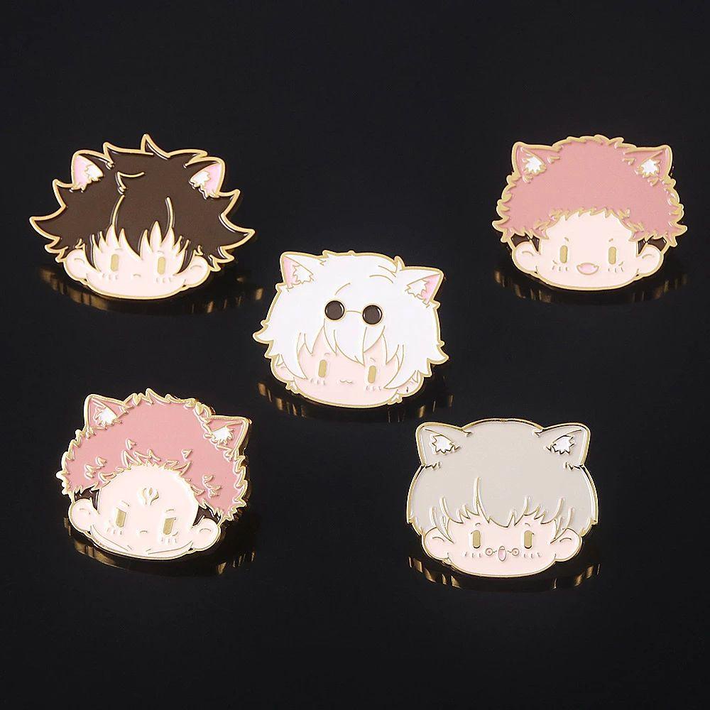 Agustina Jujutsu Kaisen Badge Aksesoris Ransel Lencana Logam Bros Enamel Pin Kartun Kerah Pin Anime Badge