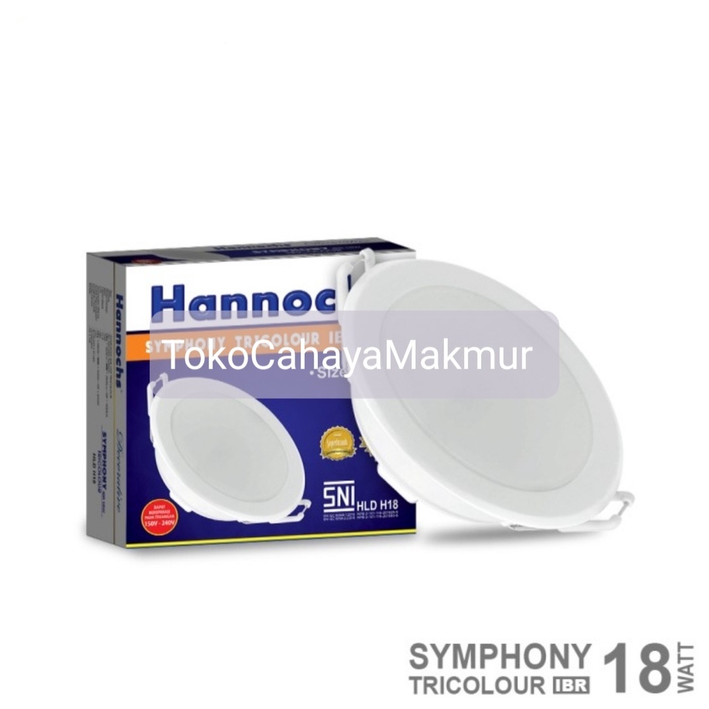 Lampu LED Downlight Hannochs Symphony IBR Round Bulat 18w 18watt Tricolour