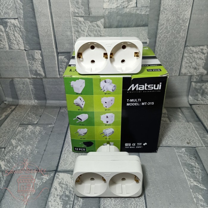 T Multi Matsui 2 Lubang MT-315 SNI Colokan Listrik Steker