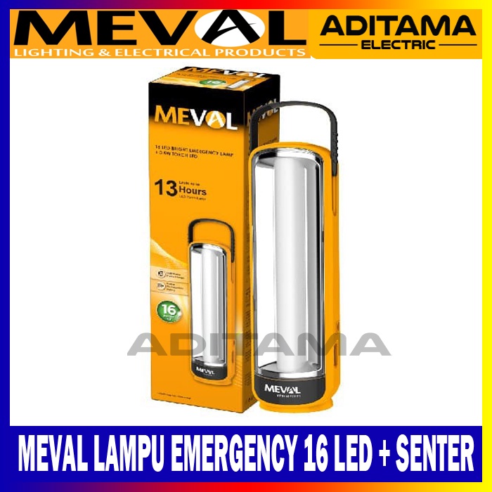 MEVAL LAMPU EMERGENCY 16 LED BRIGHT + SENTER LED