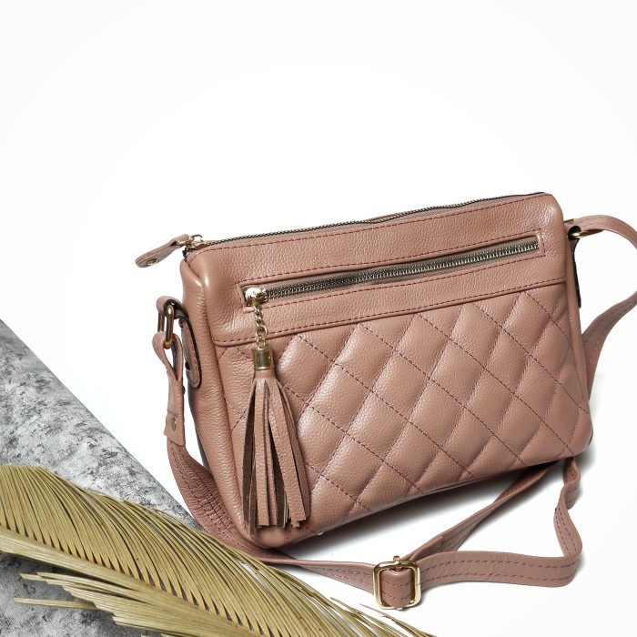 Tas Kulit Wanita Tas Pesta Kulit Tas Selempang Kulit - Hitam