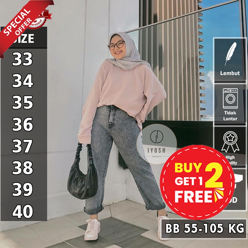 CELANA BOYFRIEND WANTIA JUMBO / CELANA JEANS WANITA / CELANA JEANS JUMBO