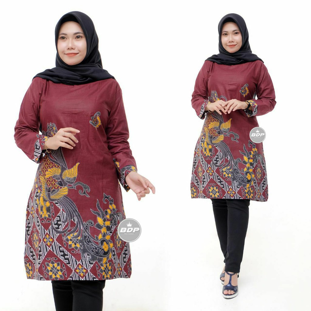 EMHABATIK | Tunik batik wanita emhabatik Terlaris Ziper-No.4