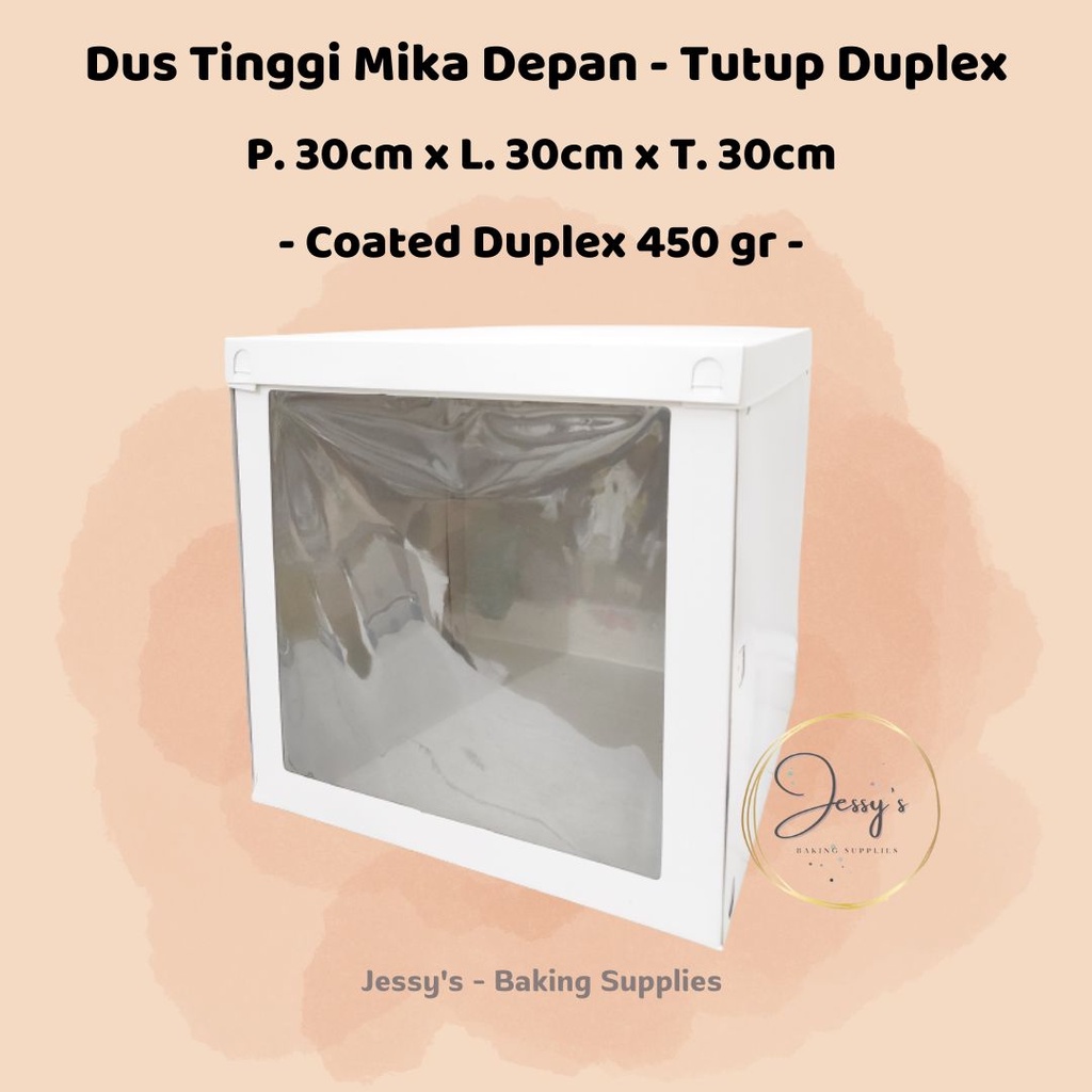 

Dus Box Kotak Kue Cake Tinggi Tutup Duplex 30 x 30 x 30 Putih Polos