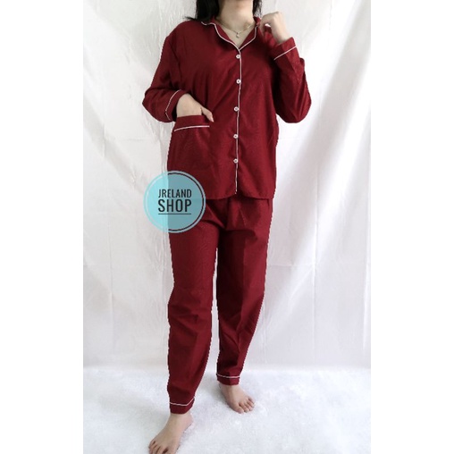 PIYAMA DEWASA BTS / BT21 HP/CP/PP-PP EMBOS MAROON