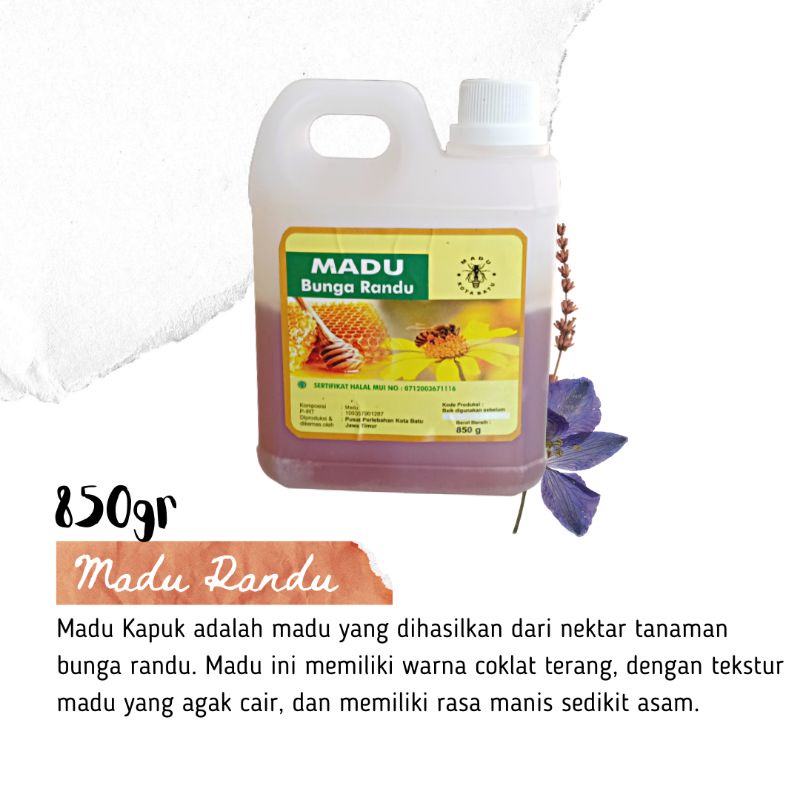 

Madu Murni Nektar Bunga Randu/Kapuk Netto 850gr Jerigen (Madu Kota Batu)