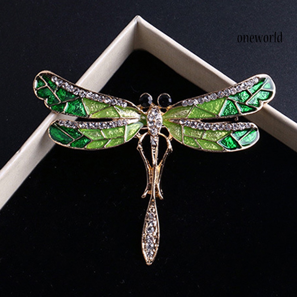 OW@ Fashion Women Dragonfly Shiny Rhinestone Brooch Pin Jewelry Scarf Accessory