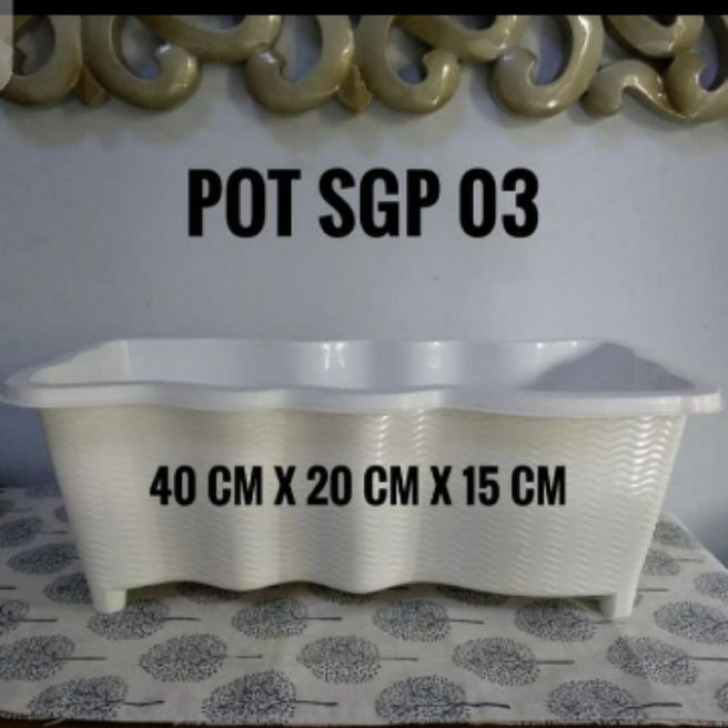 pot putih SGP 03 /pot rambatan /pot panjang cantik warna putih