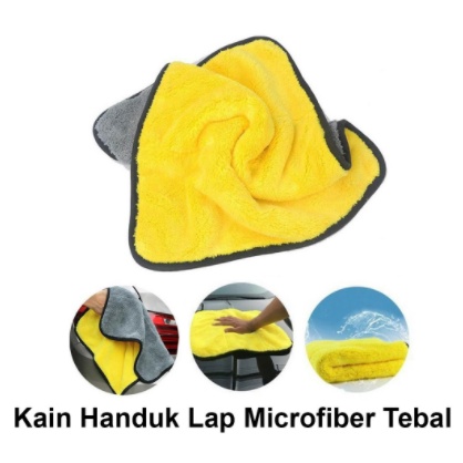 KAIN LAP KUNING 2 SISI MICROFIBER / KAIN LAP MOBIL MOTOR SERBAGUNA 2 SISI