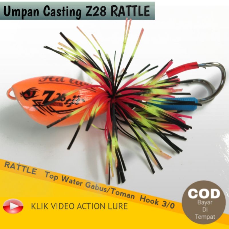 Umpan Pancing Lure Casting Kesting Cesting Gabus Gabusan Haruan Toman Rattle Z28 Retel Bearing Berin