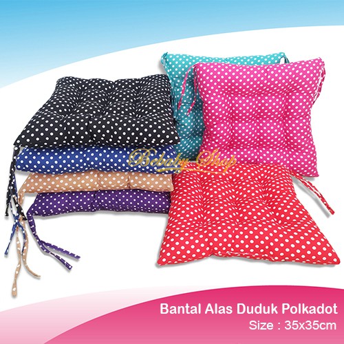 Bantal Alas Duduk Lesehan Bantal Multifungsi Bantal Motor Motif Polkadot 35cm