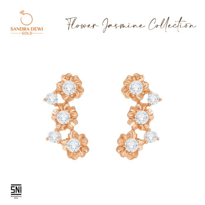Anting Flower Jasmine Series Sandra Dewi Gold 18K EA200258