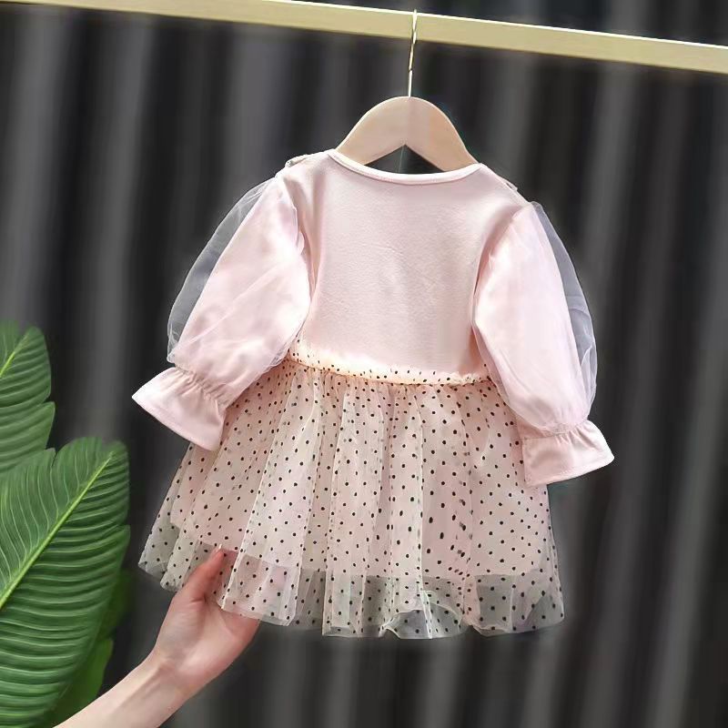 KF Cat Dress Anak Perempuan Import/ Gaun Tutu Pesta Lengan Panjang Korea Fashion Style Berkualitas Tinggi-3