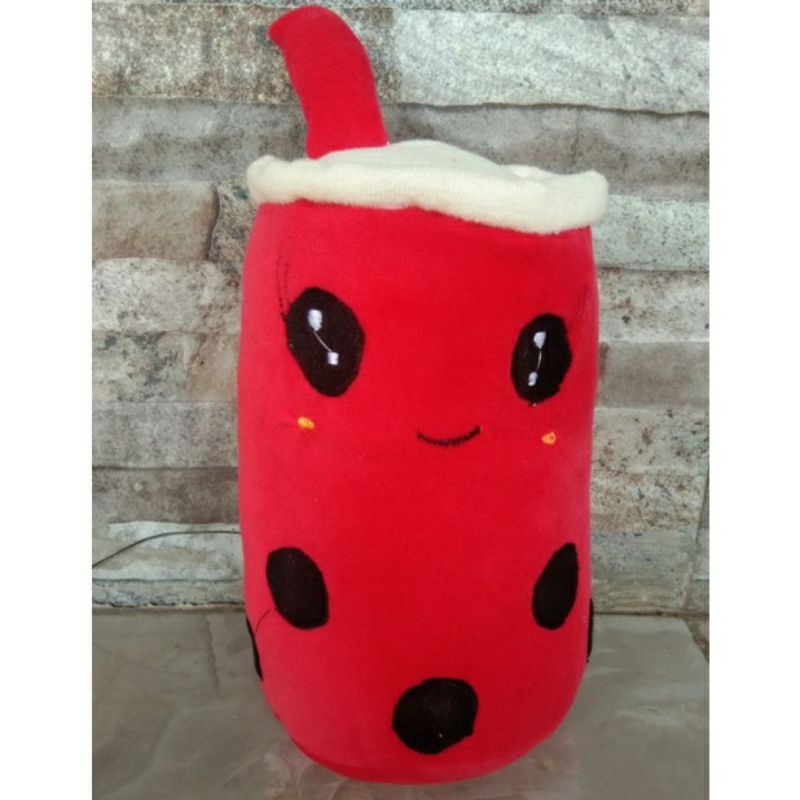 Pop It Boba Cup Macaron & Boneka Boba 25cm | Popit Makaron Boba-BOBA 25CM (MERAH)
