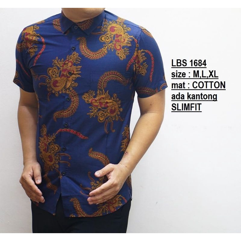 BATIK SLIMFIT LENGAN PENDEK//KODE:LBS 640