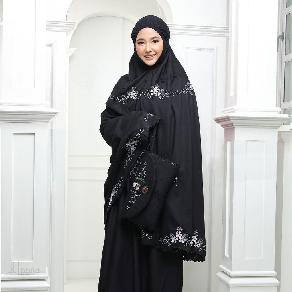 Mukena Safarleena Original Bordir Manual Rayon Viscose Premium khadijah Jumbo travelling