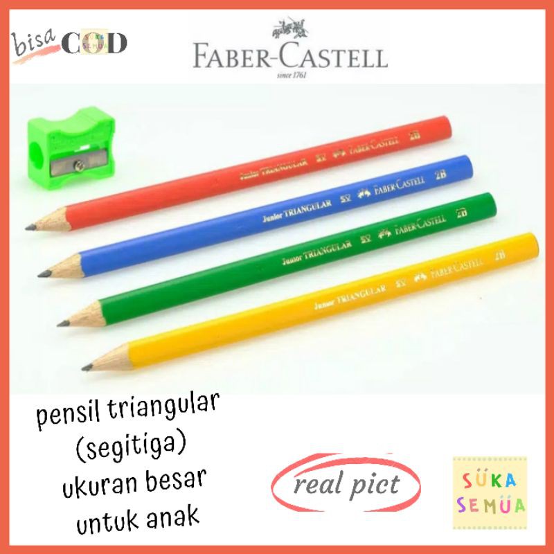 Jual Pensil Kayu Faber Castell Junior Triangular / Segitiga Untuk Anak ...