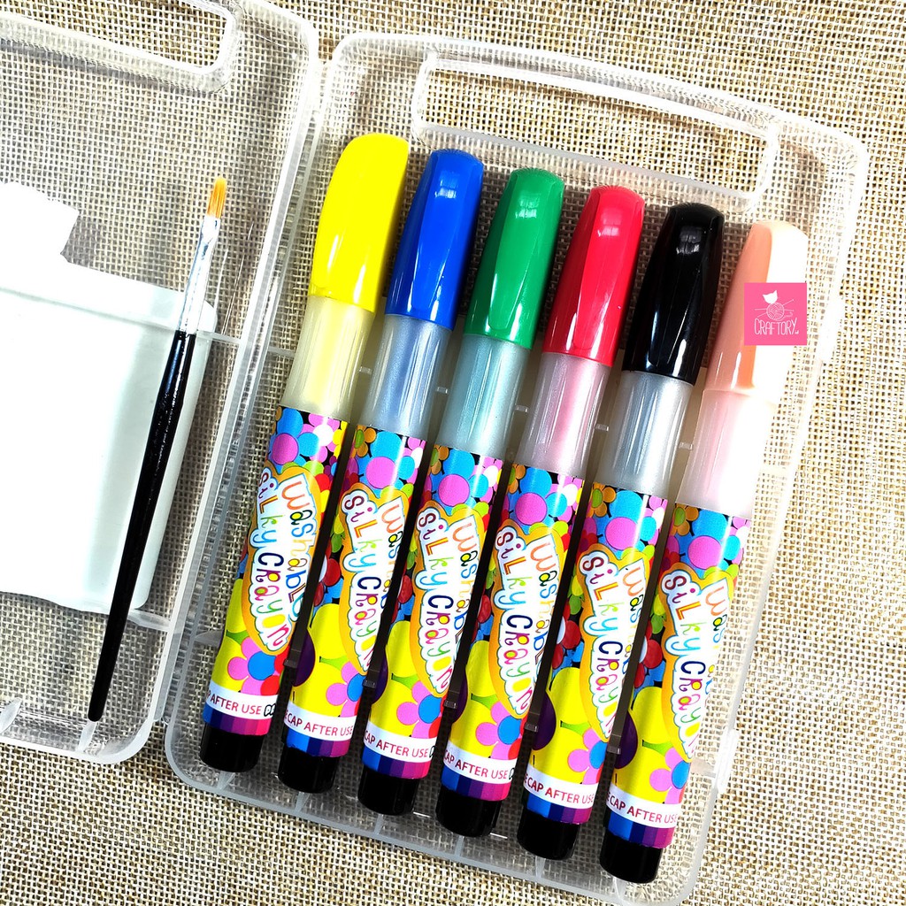 

NDM Washable Silky Crayon 3-in-1 set 6 warna + Bonus Kuas / Paintmate Oil Pastel / Krayon