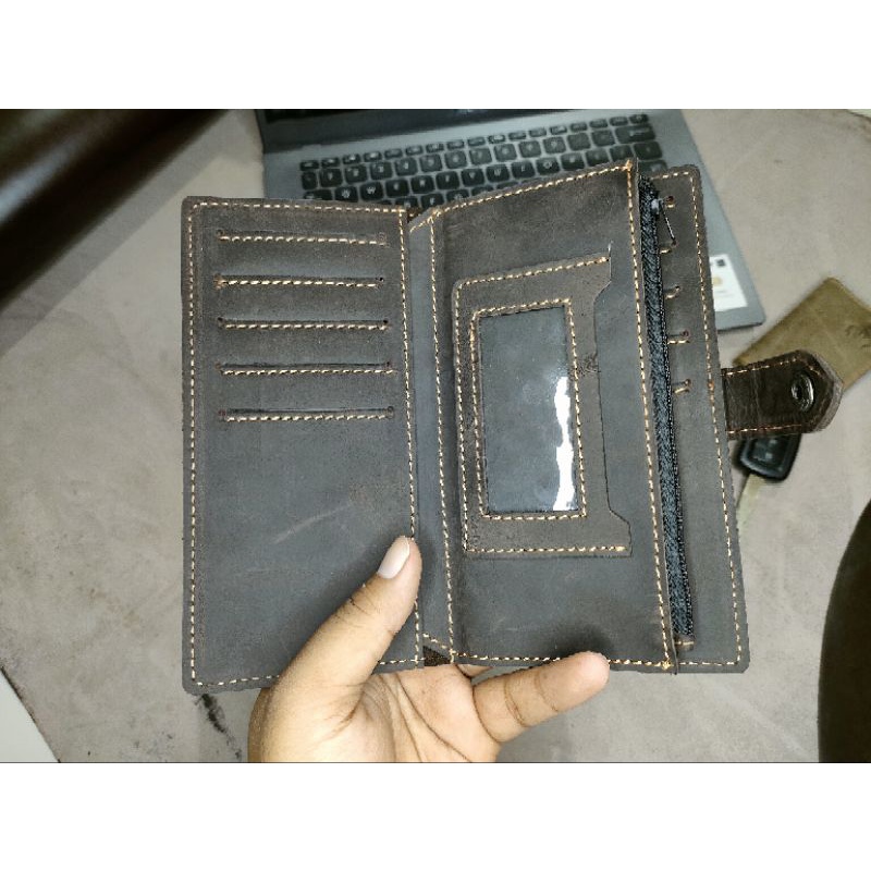 Dompet kulit pria wanita Charlott Original Kulit Sapi asli crazy horse