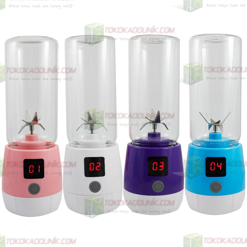 Fashion Portable Juice Cup Dengan Layar LCD + 6 Mata Pisau