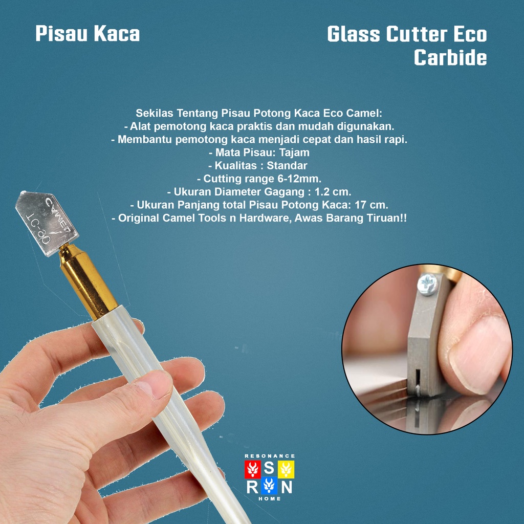 Pisau Potong Kaca Eco CAMEL / Pisau kaca / Alat Pemotong Kaca Eco Resonance Home