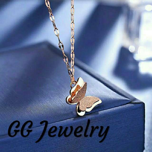 GG Kalung Kupu Kupu Rantai Ulir Titanium #KL-179