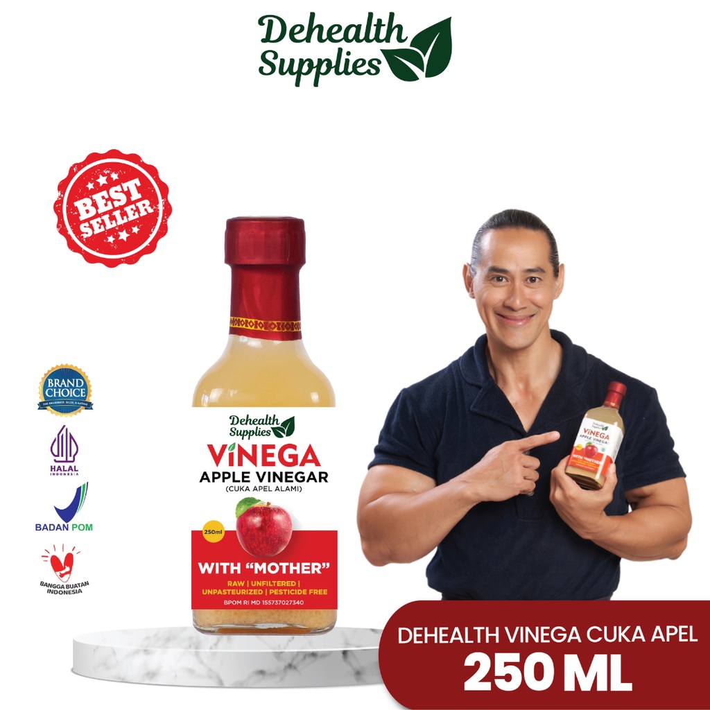 Dehealth Supplies VINEGA Apple Cider Vinegar (Cuka Apel Alami) 250 ml