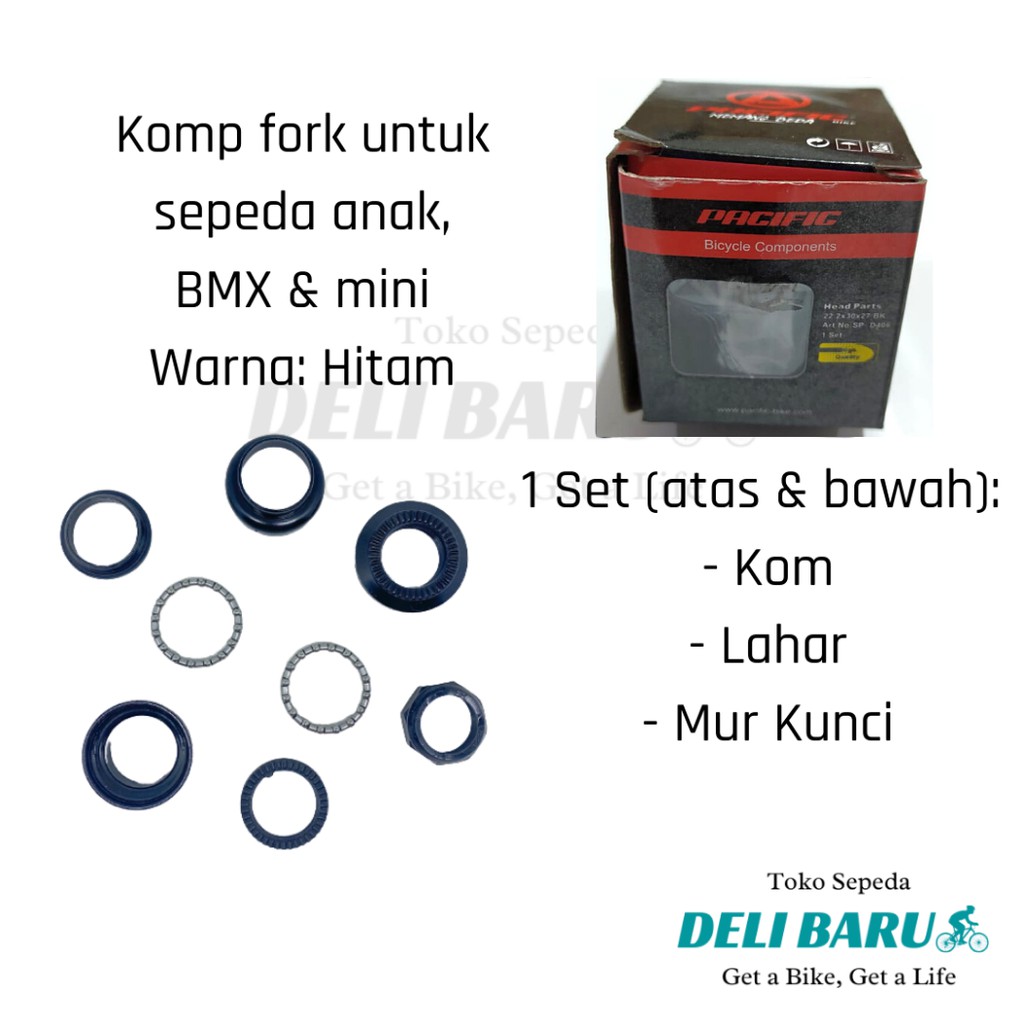 Pacific Kom fork / kom stang /head parts set sepeda anak, BMX, mini