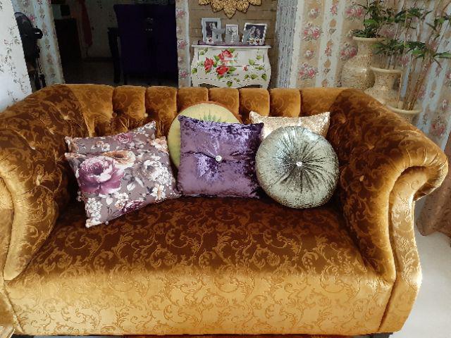 Bantal Bulat 40cm - Bantal Bludru Bulat - Bantal Bulu - Bantal Kursi Sofa