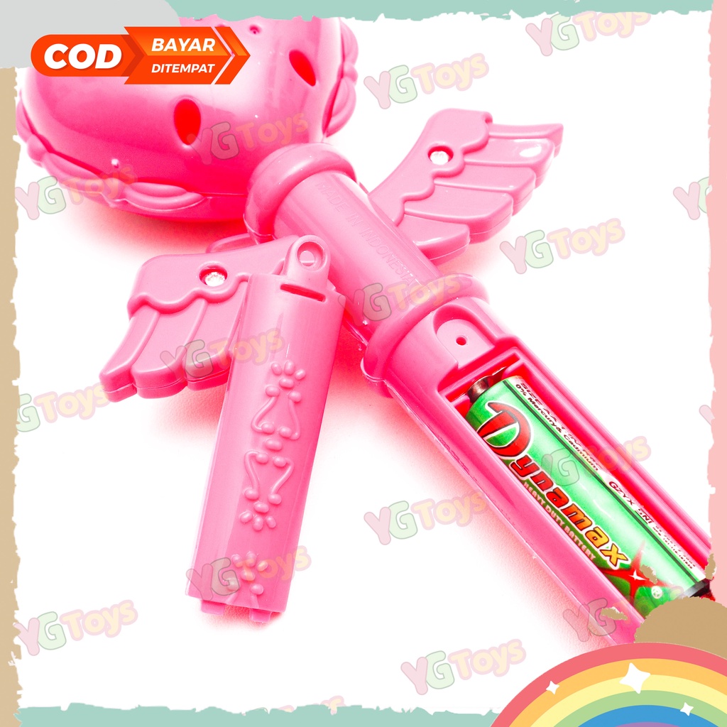 YGtoys Mainan Tongkat Peri Ajaib Gelang Nyala Anak Perempuan Magic Wand Musik Bintang Fairy Stick Lampu Suara