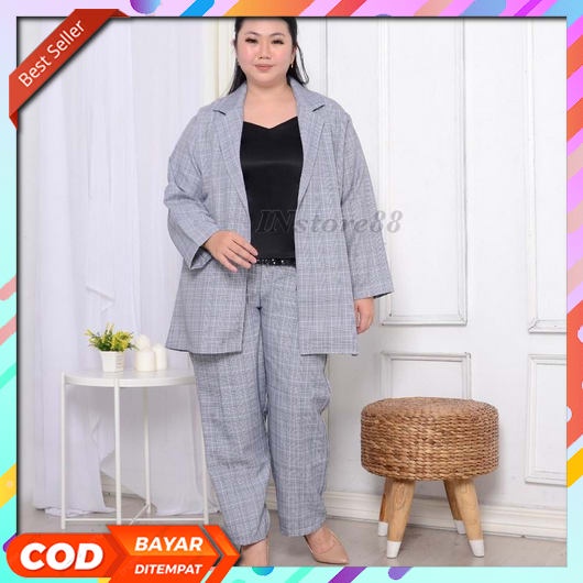 Setelan Blazer Rok Pendek / Set Jas Kerja Rok Pendek / Setelan Blazer  Instore88 - Overall One Set
