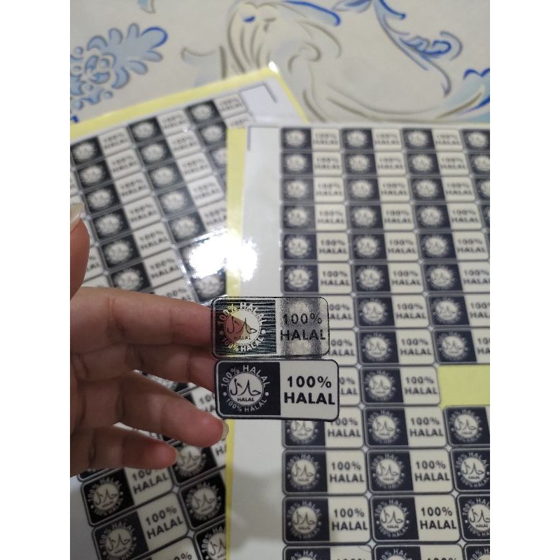 

Stiker HALAL Transparan WATERPROOF / Putih uk 2x4 Sticker 100% HALAL MURAH min 56pcs