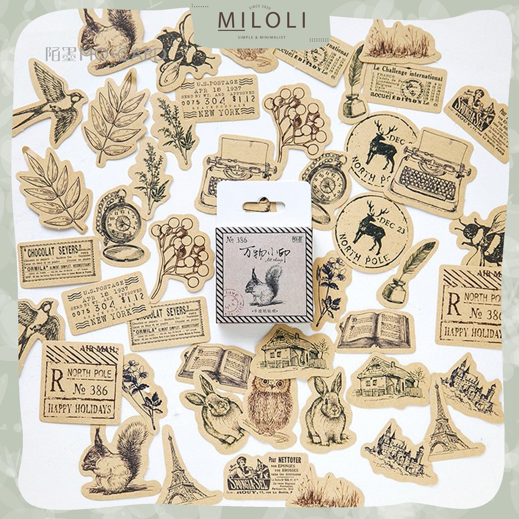 

[MILOLI] 46 Pcs ALL THINGS Deco Sticker DIY Scrapbook Stiker Lucu Kotak - B0084