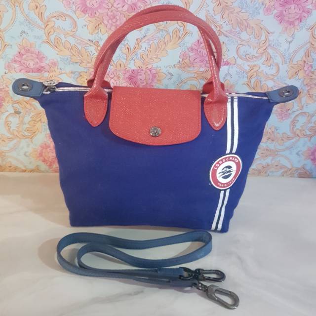 Tas Longchamp Bag le pliage cocarde wool satchel authentic auth ori original