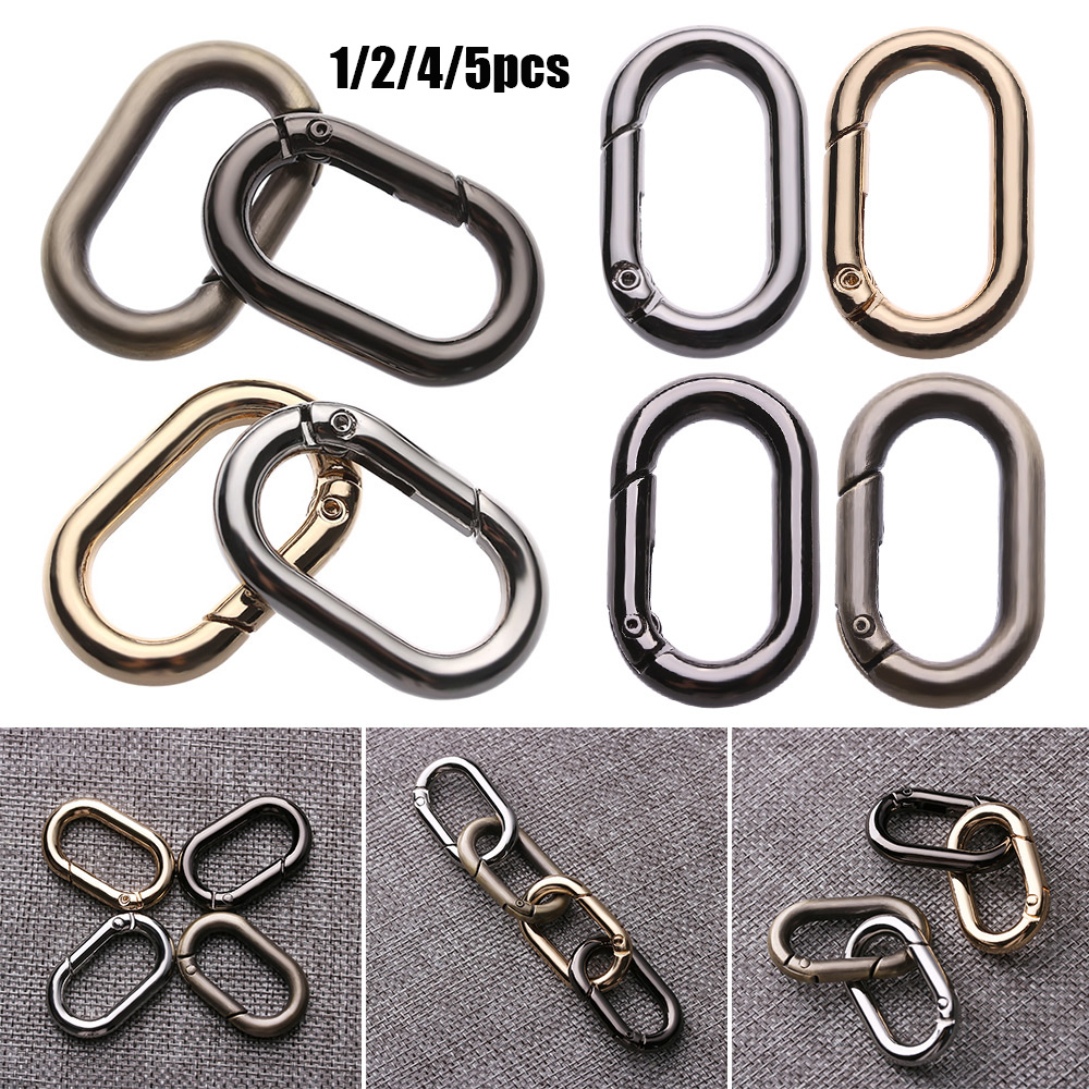 Suyou 1 / 2 / 4 / 5 Pcs Klip Carabiner Bentuk Oval Bahan Zinc Alloy Aneka Warna