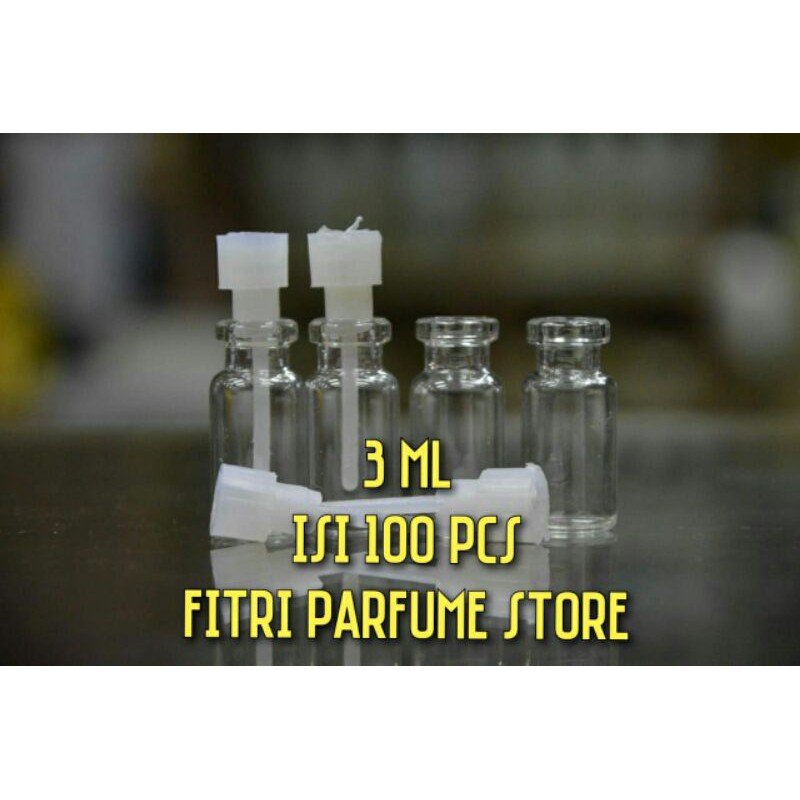 Botol penisilin botol tester botol vial 3ml 3 ml 3cc isi 100pcs