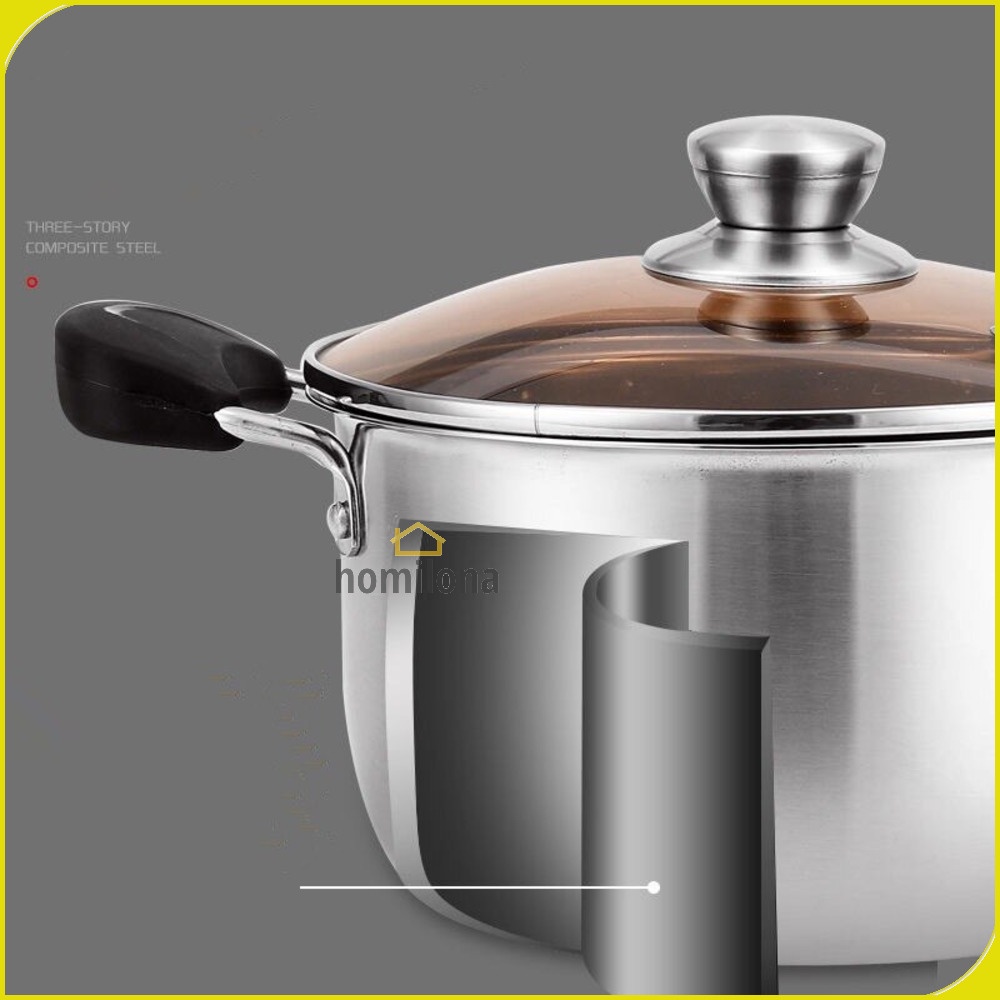 Panci Masak Soup Milk Pot Stainless Steel 18cm - SI LAI FU KC0406 - Silver