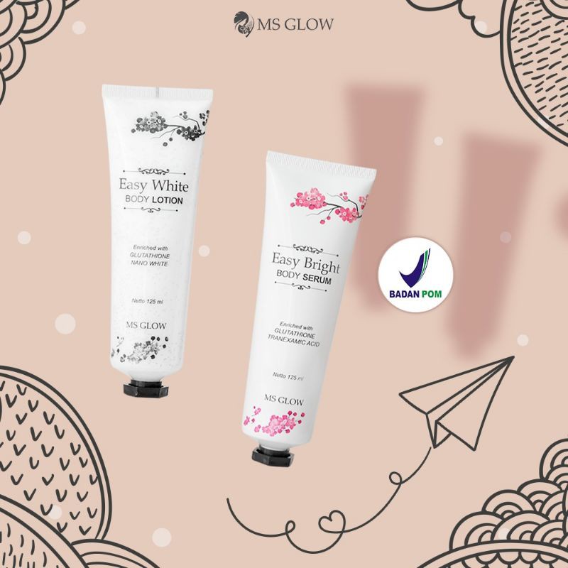Easy White Body Series MS Glow Paket Pemutih Badan Pemutih Tangan Pemutih Kaki Ms Glow Original