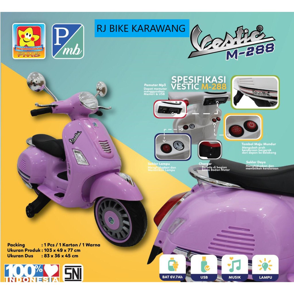 Motor Aki Anak PMB 288 Vestic Vintage Scooter