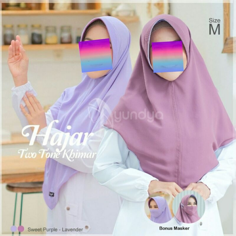 Hajar Khimar Twotone / Jilbab bolak balik Ayundya