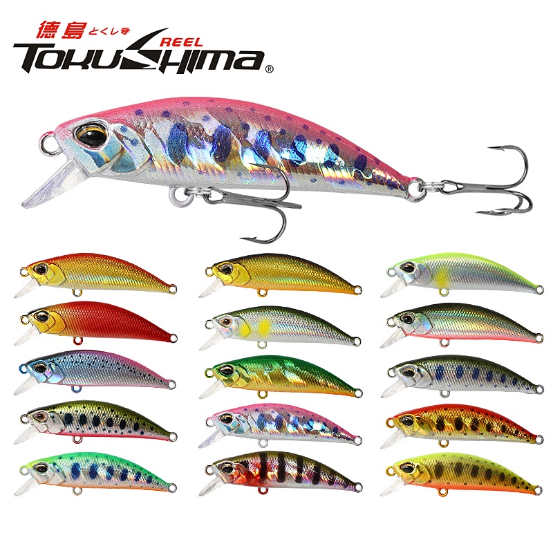 1pc Umpan Pancing Ikan Minnow 3D Bahan ABS Ukuran 5cm / 5g Dengan 2 Kail Treble