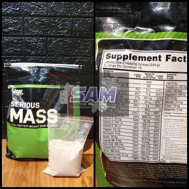 Suplemen Fitness Eceran Repack ON Serious Mass 1 lb Gainer