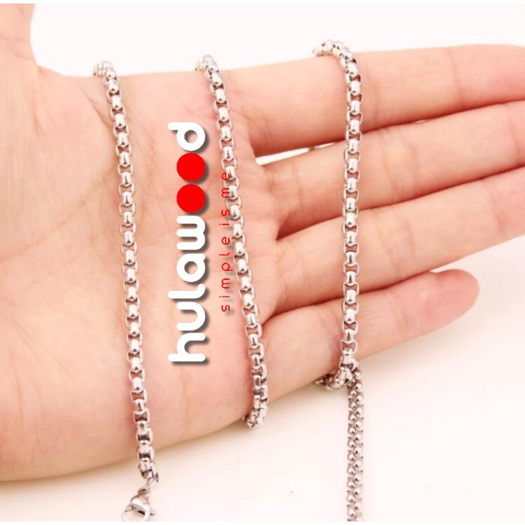 Kalung Rantai MCI Titanium Stainless Anti Karat 316L Pria Wanita ROLO SILVER [READY STOCK]