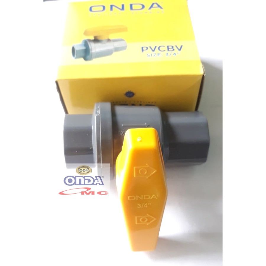 Ball Valve Bal Bol Brass Stop Kran Keran PVC 3/4 Inch ONDA PVCBV