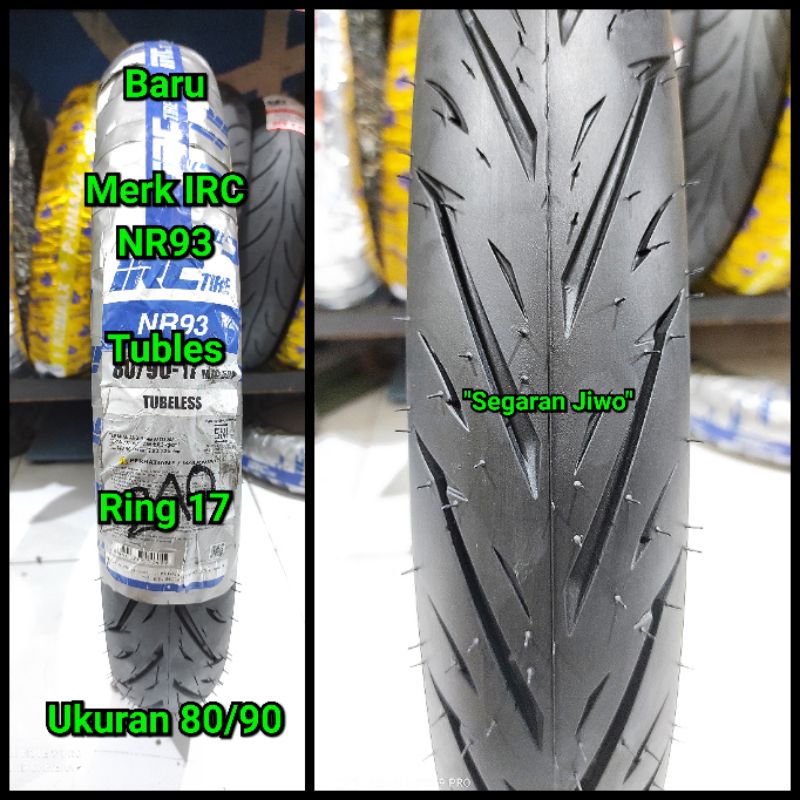 Ban tubles ring 17 ukuran 80/90 merk IRC NR 93 ban belakang honda supra