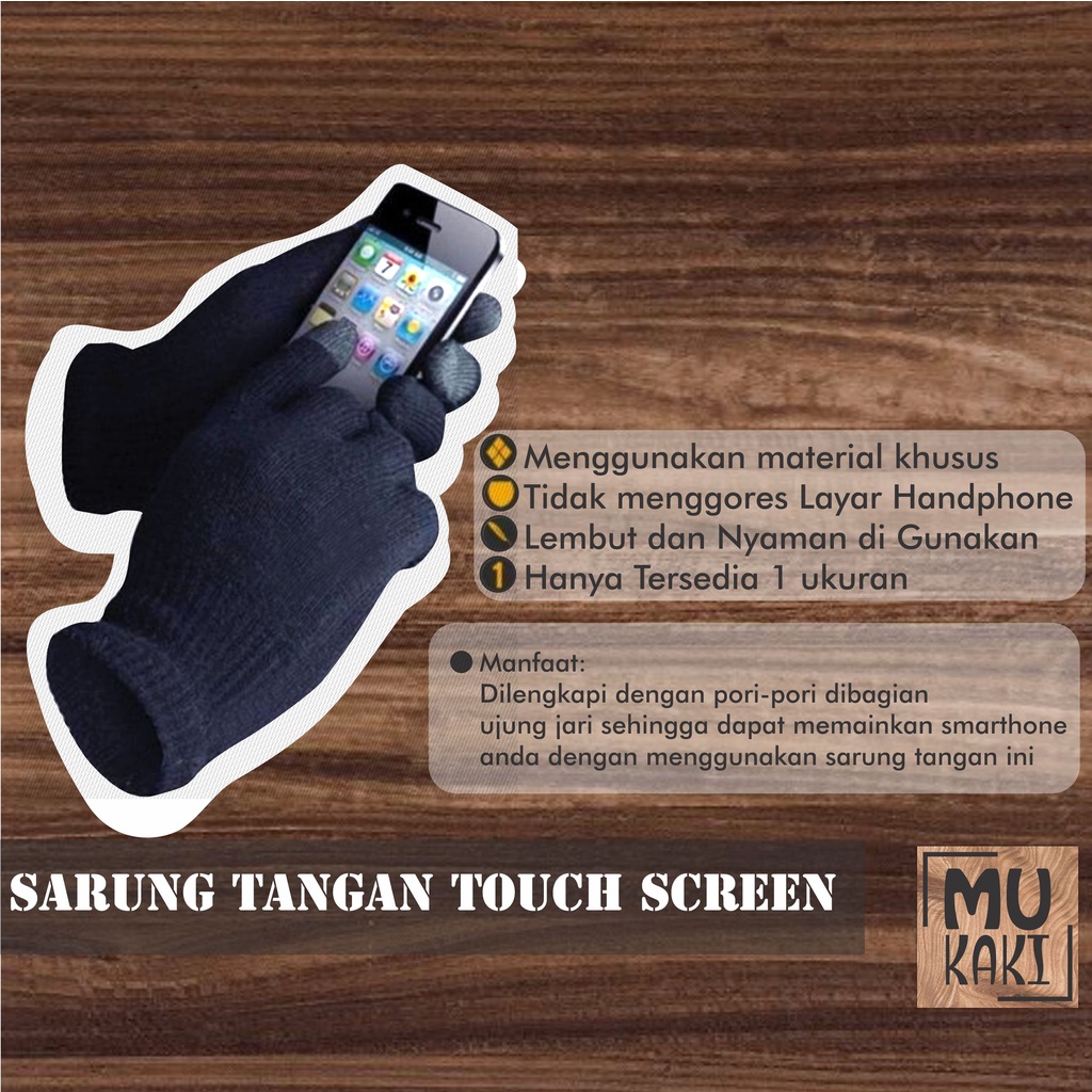 Sarung Tangan Dewasa Rajut Touch Screen Mukaki