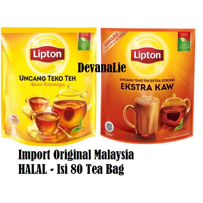 Jual 80 Pot Bags Minuman Instant Tea Teh Lipton Uncang Teko Teh Hitam