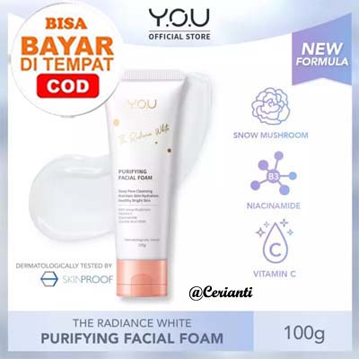 YOU The Radiance White Purifying Facial Foam [Dengan Kandungan Glycolic Acid (AHA)]