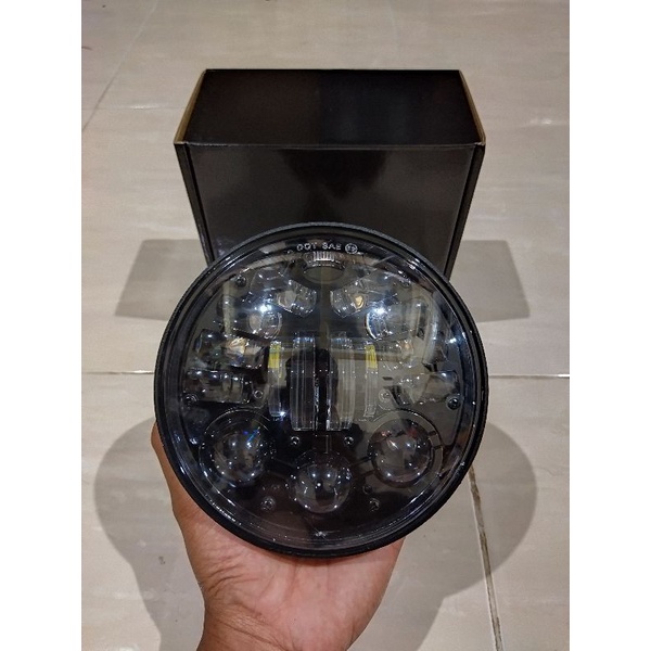 lampu daymaker 16 led senja biru lampu daymaker 16led 5,75inch headlamp daymaker 16 led lampu kota b
